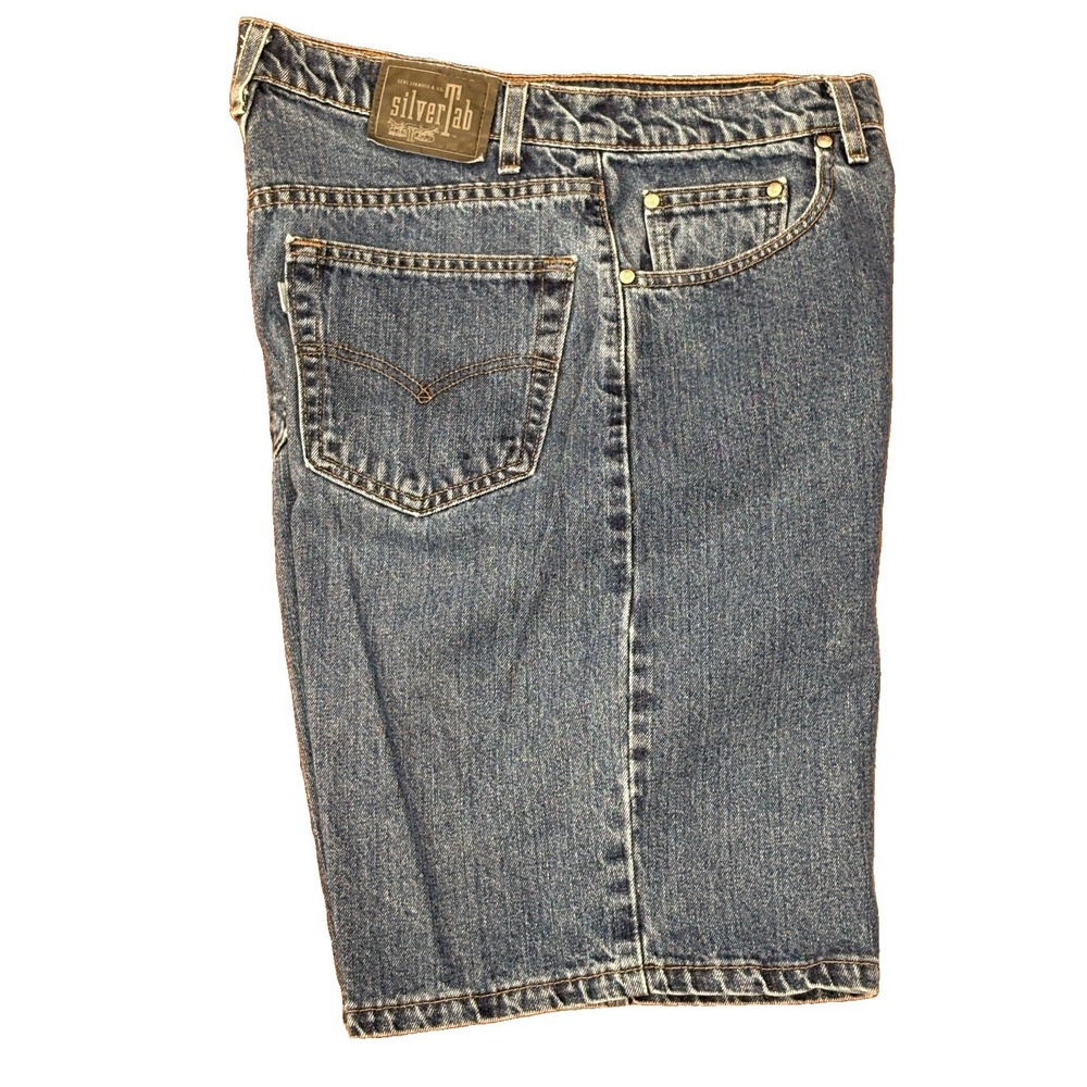 Levis SilverTab Baggy Denim Shorts 30 VTG 90s Skater Grunge Y2K Loose USA